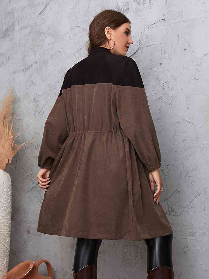 Two-Tone Dropped Shoulder Trench Coat 