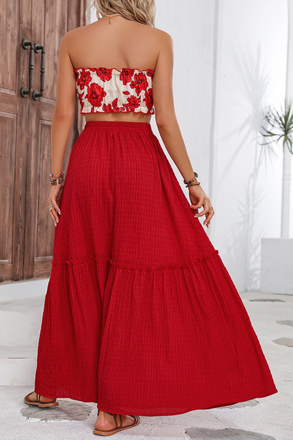 Floral Tube Top and Maxi Skirt Set 