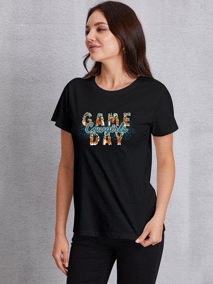 COWGIRLS GAME DAY Round Neck Short Sleeve T-Shirt 