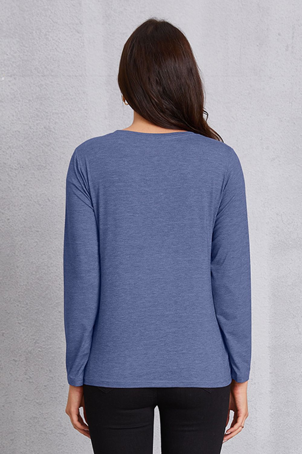 Letter Graphic Round Neck Long Sleeve T-Shirt