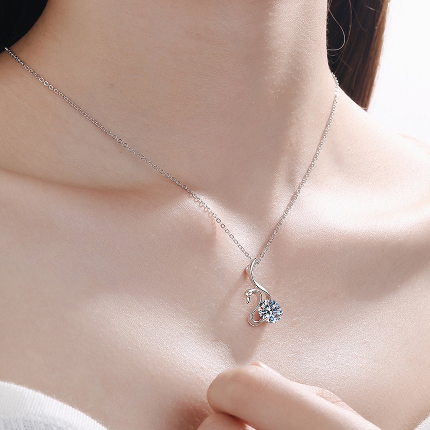 2 Carat Moissanite 925 Sterling Silver Necklace 