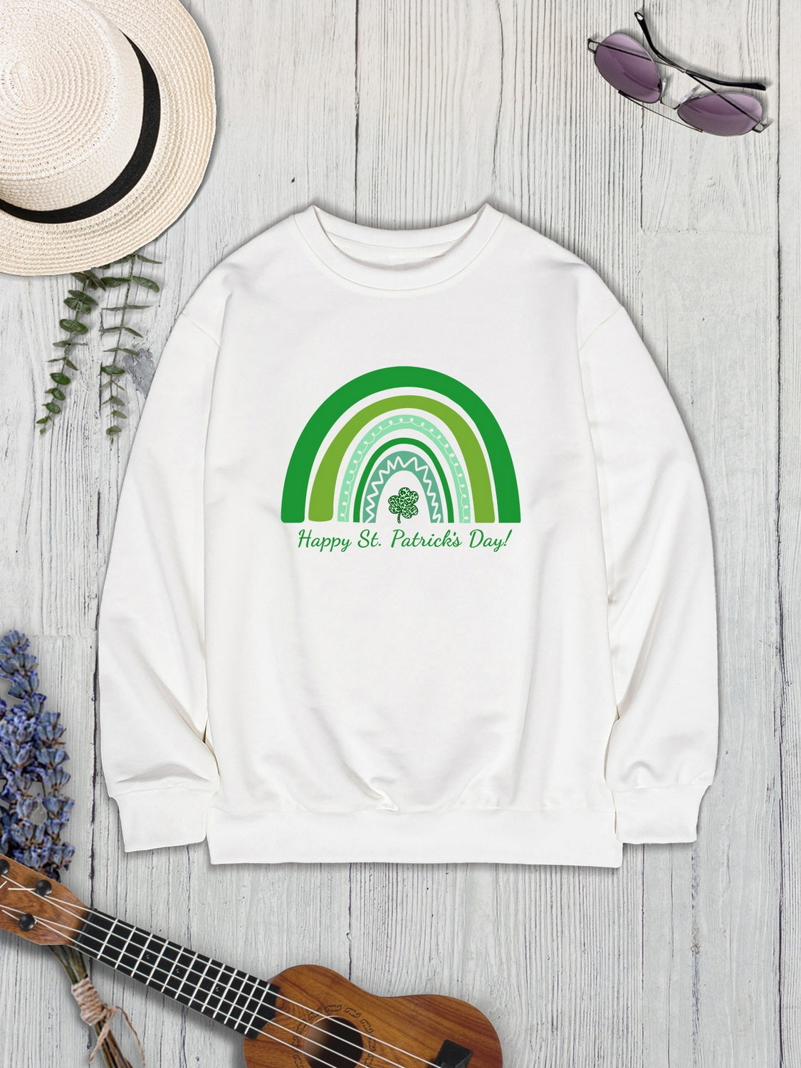 HAPPY ST. PATRICK'S DAY Round Neck Sweatshirt 