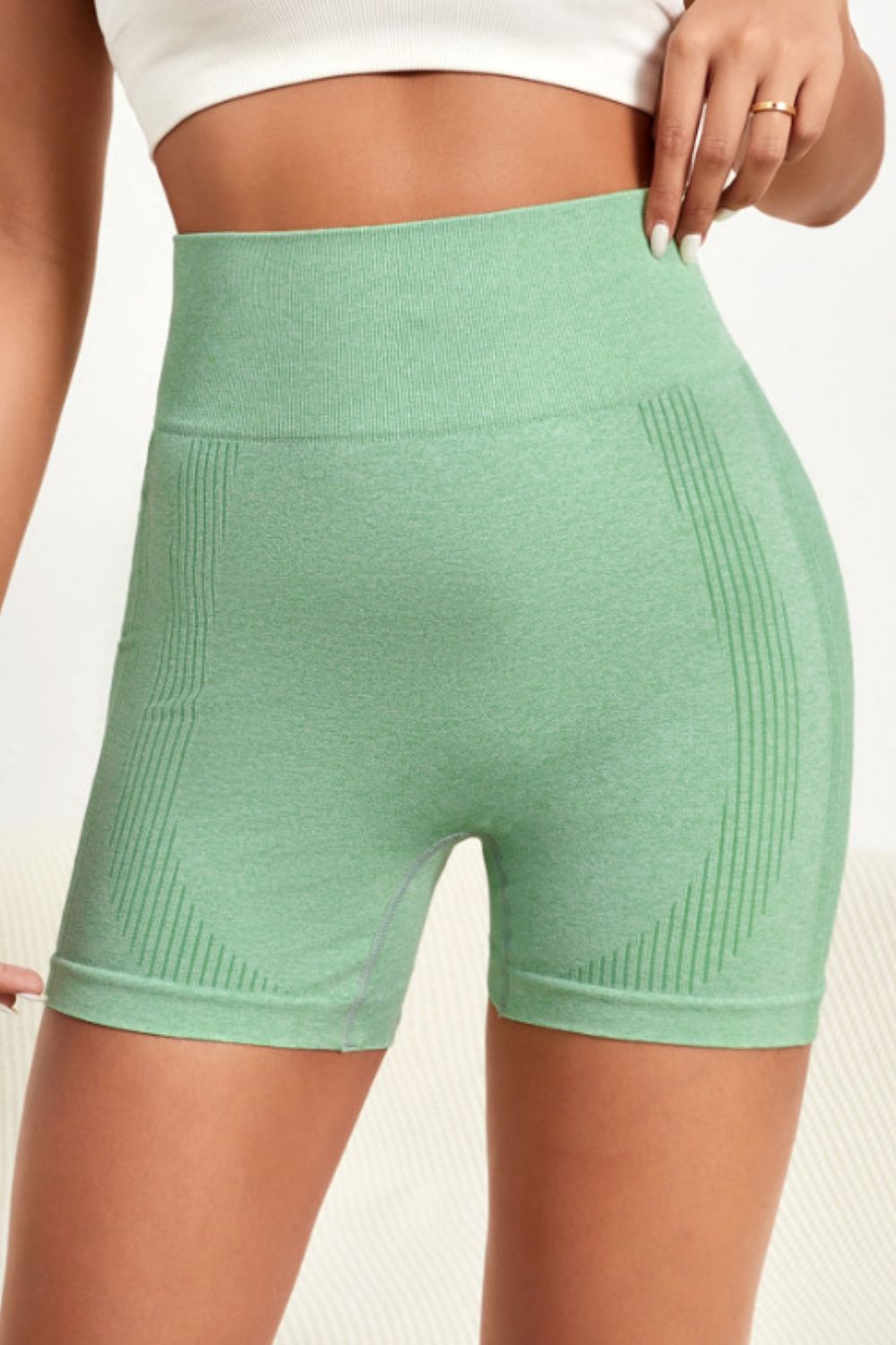 Wide Waistband Slim Fit Active Shorts 