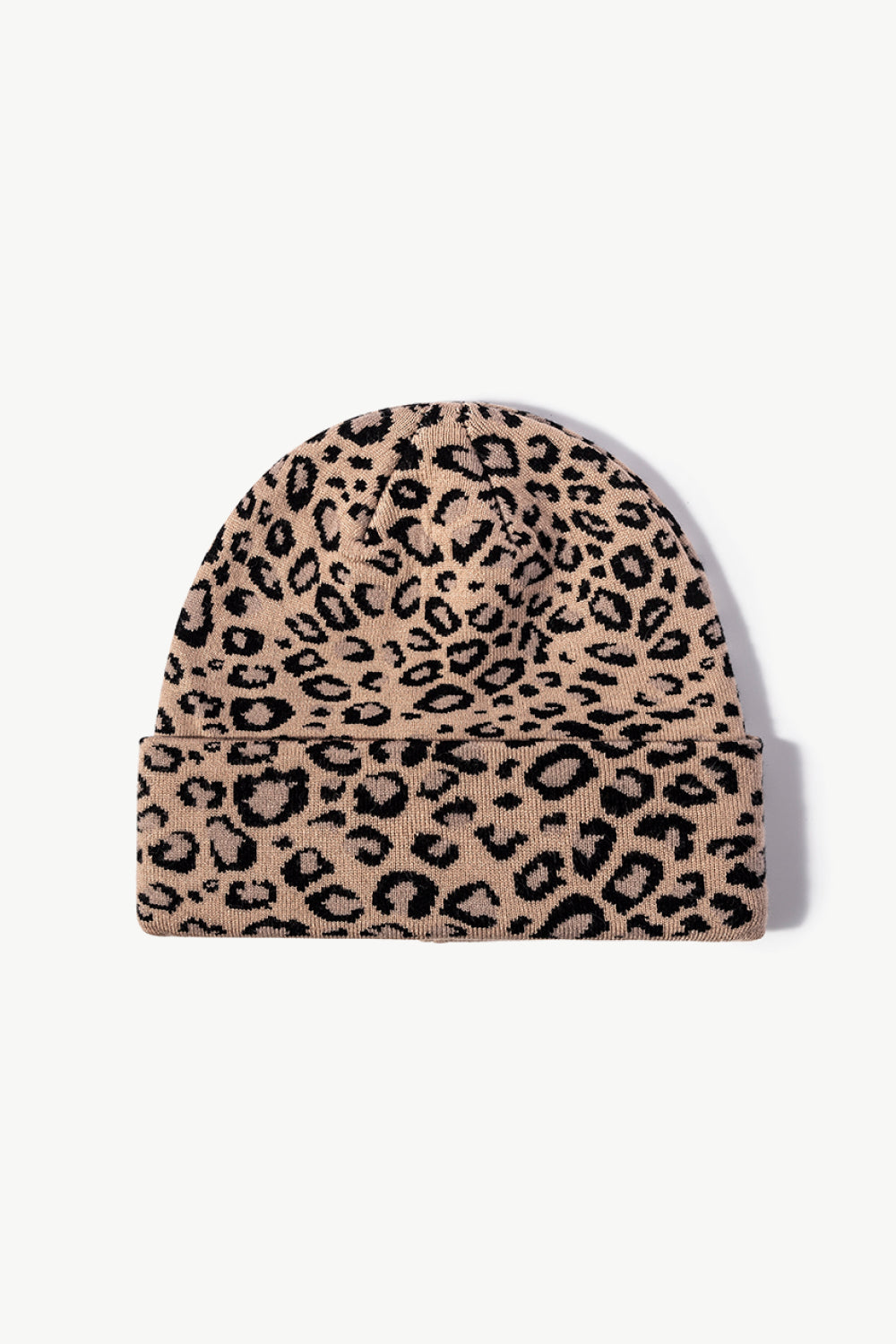 Leopard Pattern Cuffed Beanie 