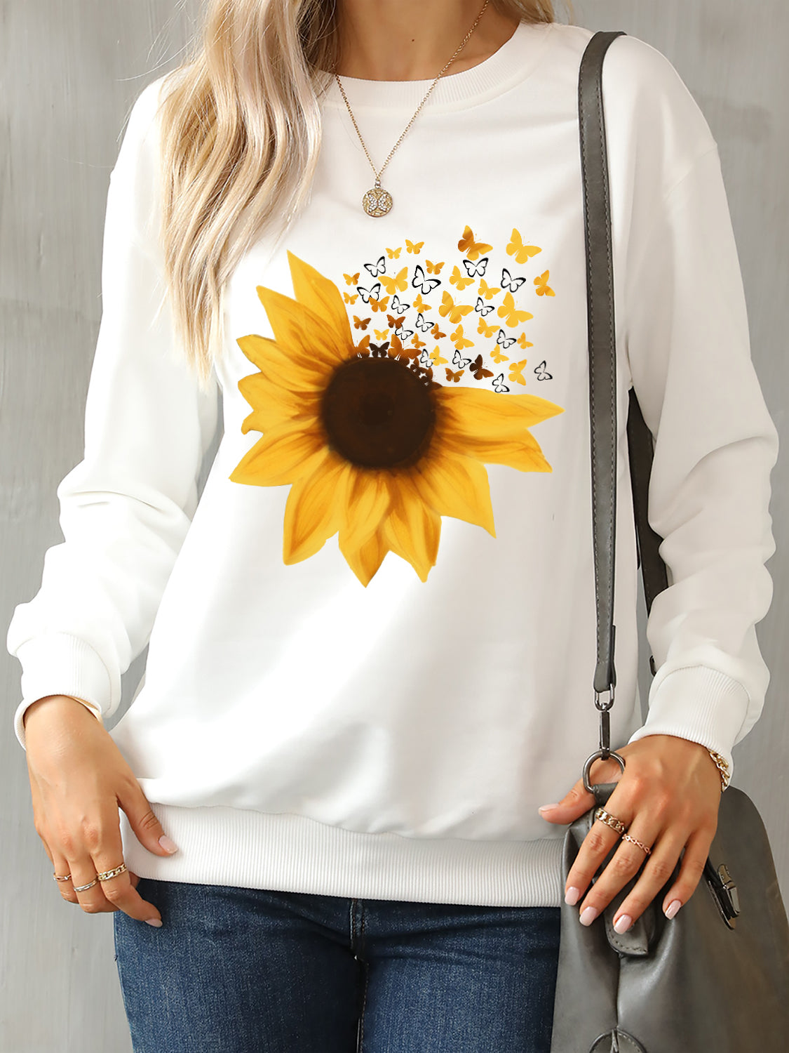 Sunflower Round Neck Dropped Shoulder Sweatshirt 