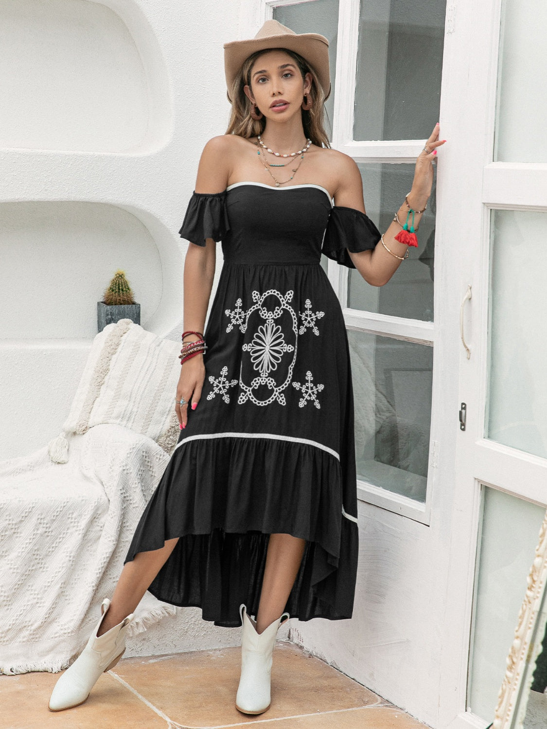 High-Low Off-Shoulder Dress 