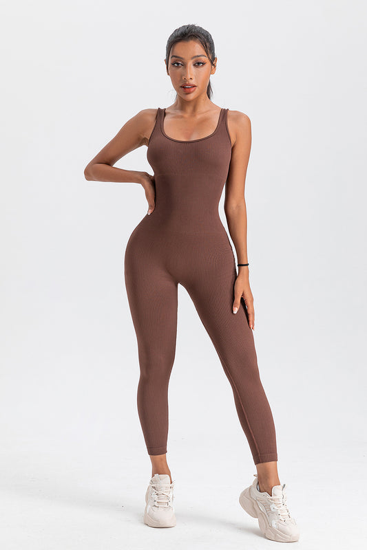 Wide Strap Sleeveless Active Jumpsuit 