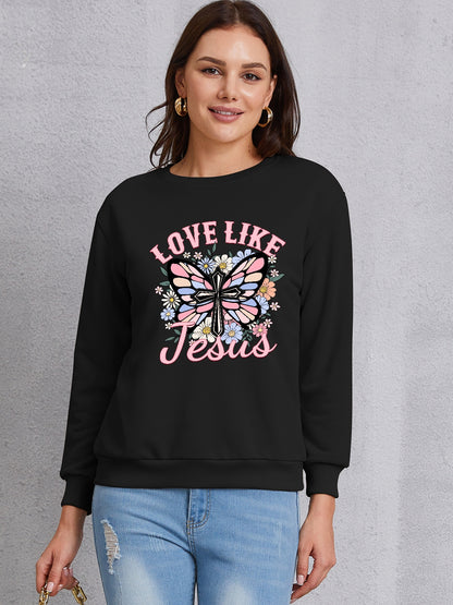 LOVE LIKE JESUS Round Neck Sweatshirt 