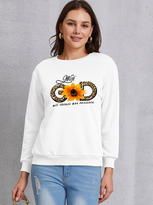 Sunflower Round Neck Dropped Shoulder Sweatshirt 