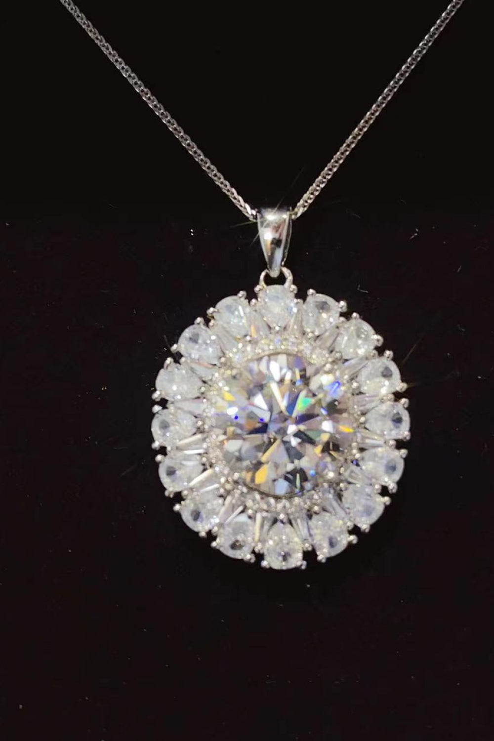 5 Carat Moissanite 925 Sterling Silver Necklace 