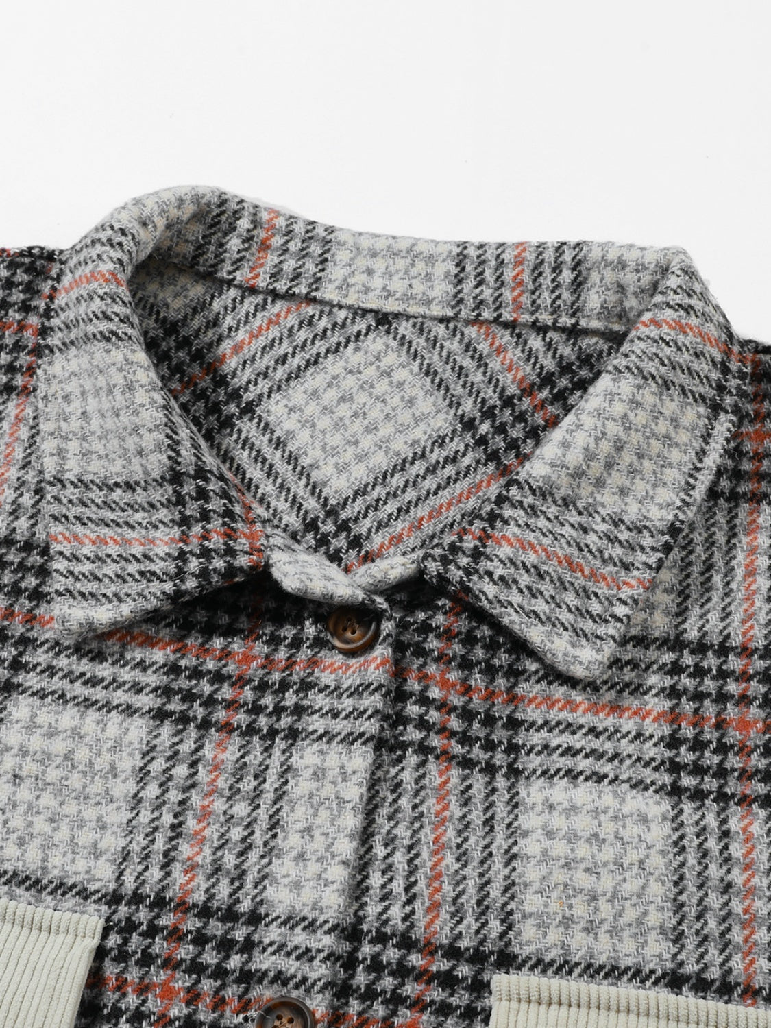 Plus Size Plaid Button Up Dropped Shoulder Outerwear 