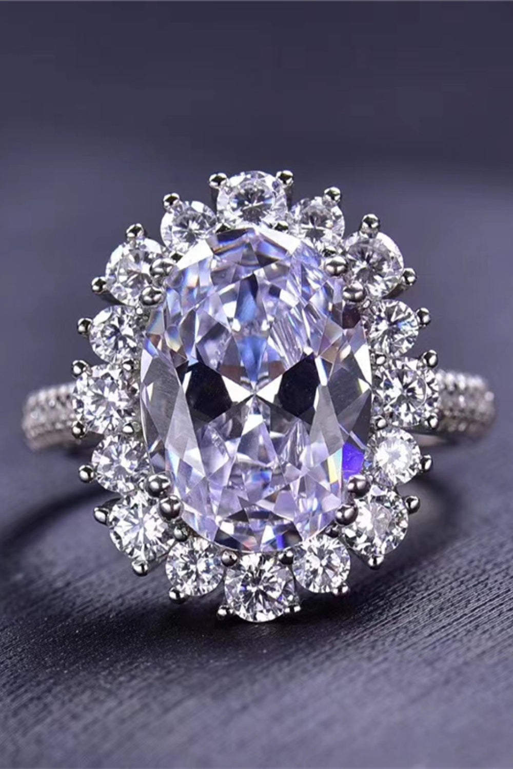 8 Carat Oval Moissanite Ring 