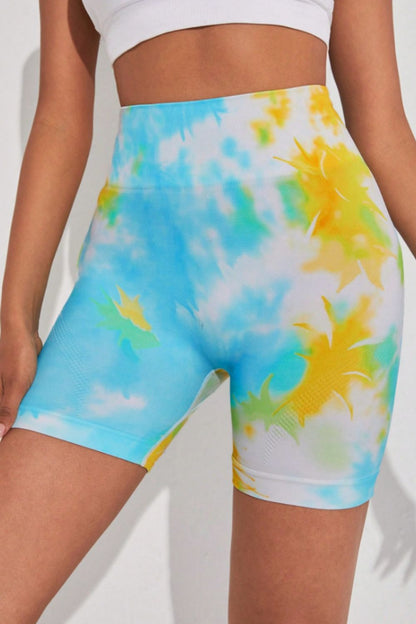 Tie-Dye Wide Waistband Sports Shorts 