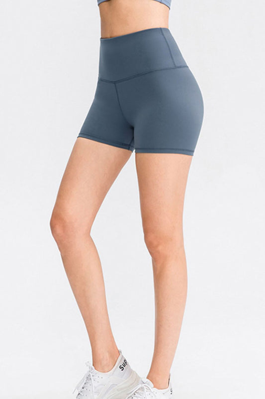 Wide Waistband Sports Shorts - Babbazon