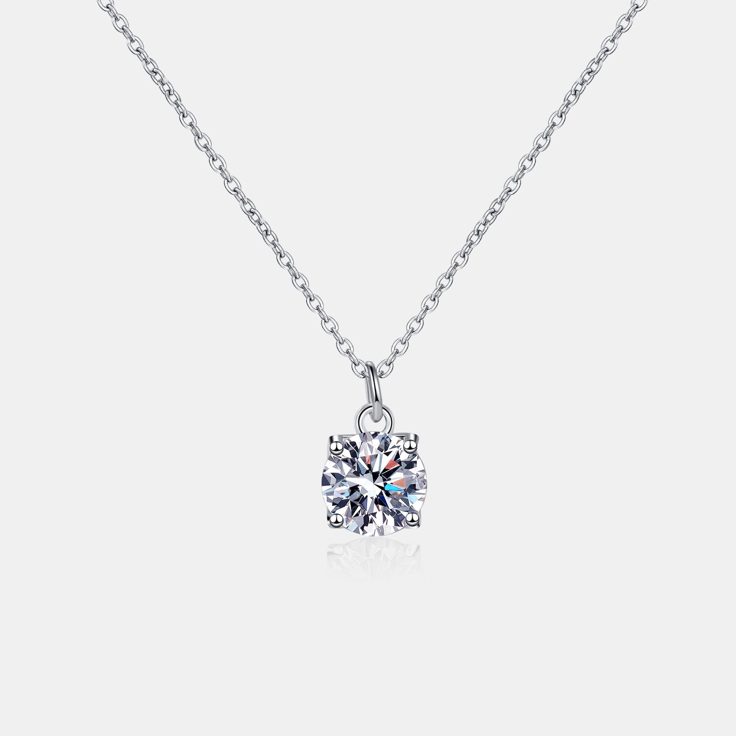 1 Carat Moissanite 925 Sterling Silver Necklace 