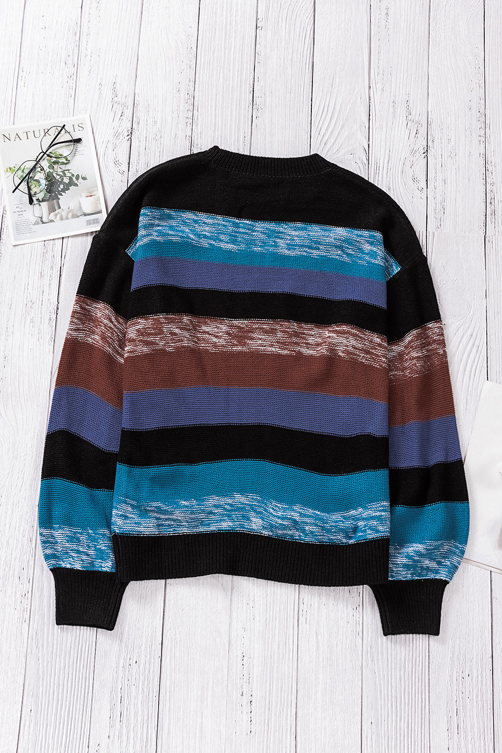 Cozy For Keeps Color Block Drop Shoulder Sweater 