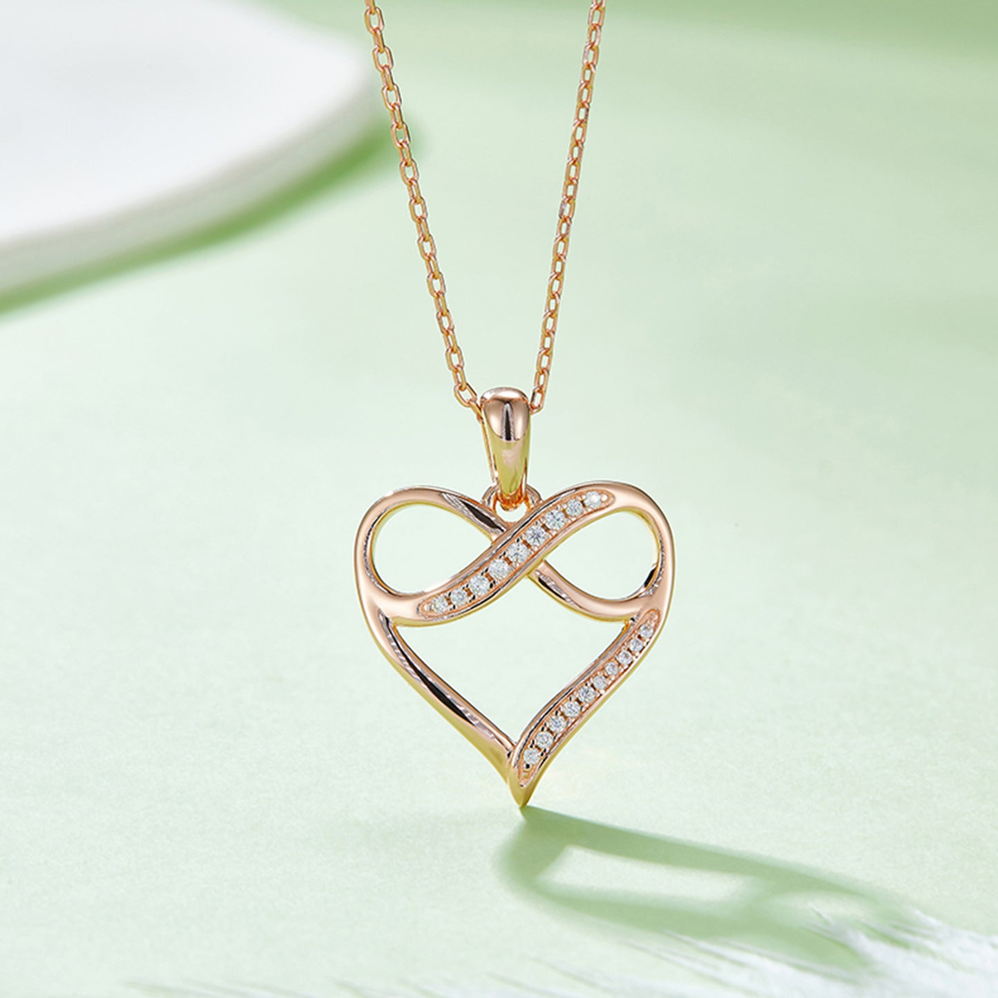 Moissanite 925 Sterling Silver Heart Necklace 