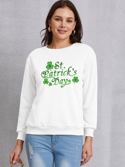 ST. PATRICK'S DAY Round Neck Dropped Shoulder Sweatshirt 