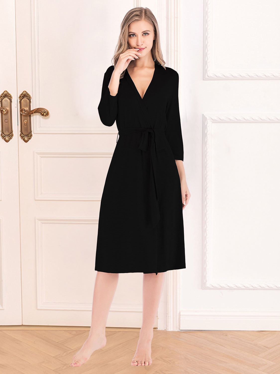 Plunge Tie Front Night Dress 