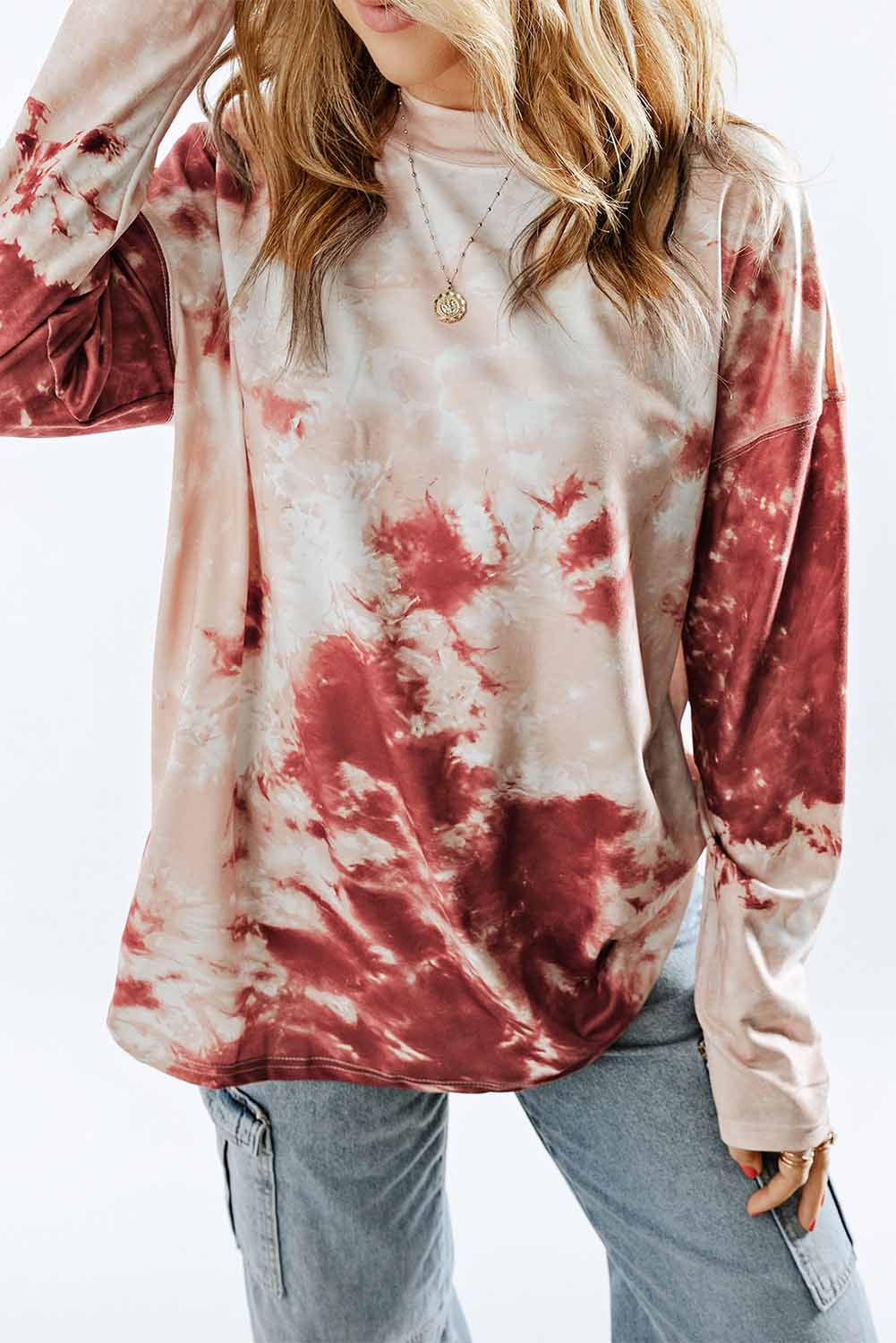 Tie-Dye Dropped Shoulder Top 