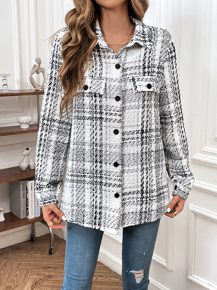 Plaid Button Down Jacket 