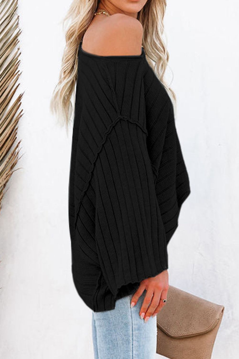 Round Neck Long Sleeve Knit Top 