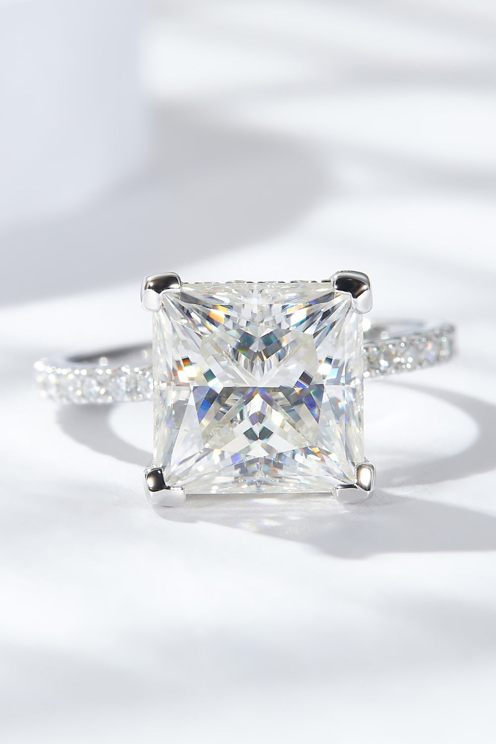 5.52 Carat Moissanite Side Stone Ring 