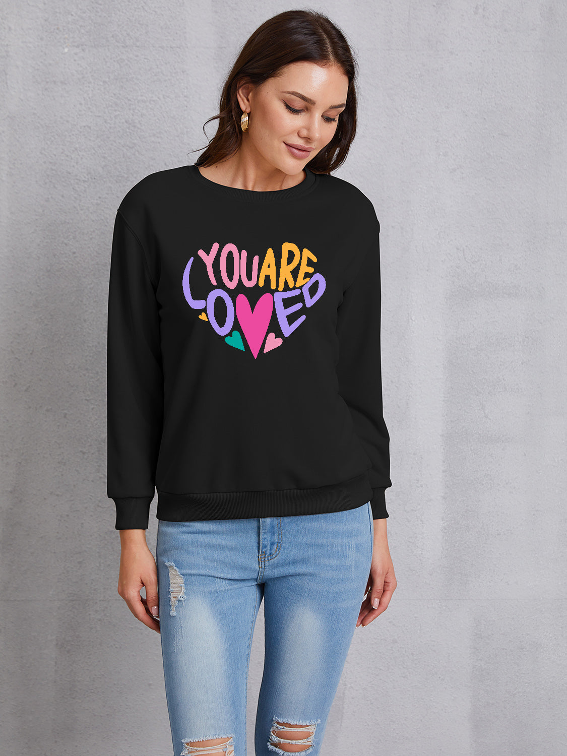 YOU ARE LOVED Dropped Shoulder Sweatshirt 