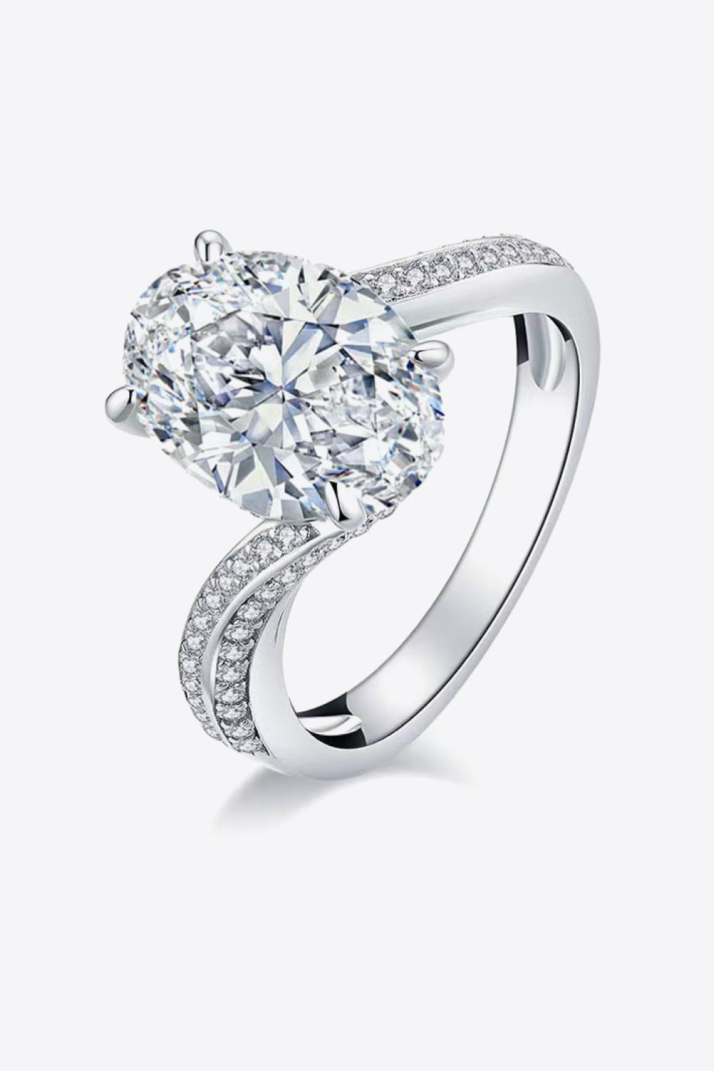 3 Carat Moissanite Side Stone Ring 