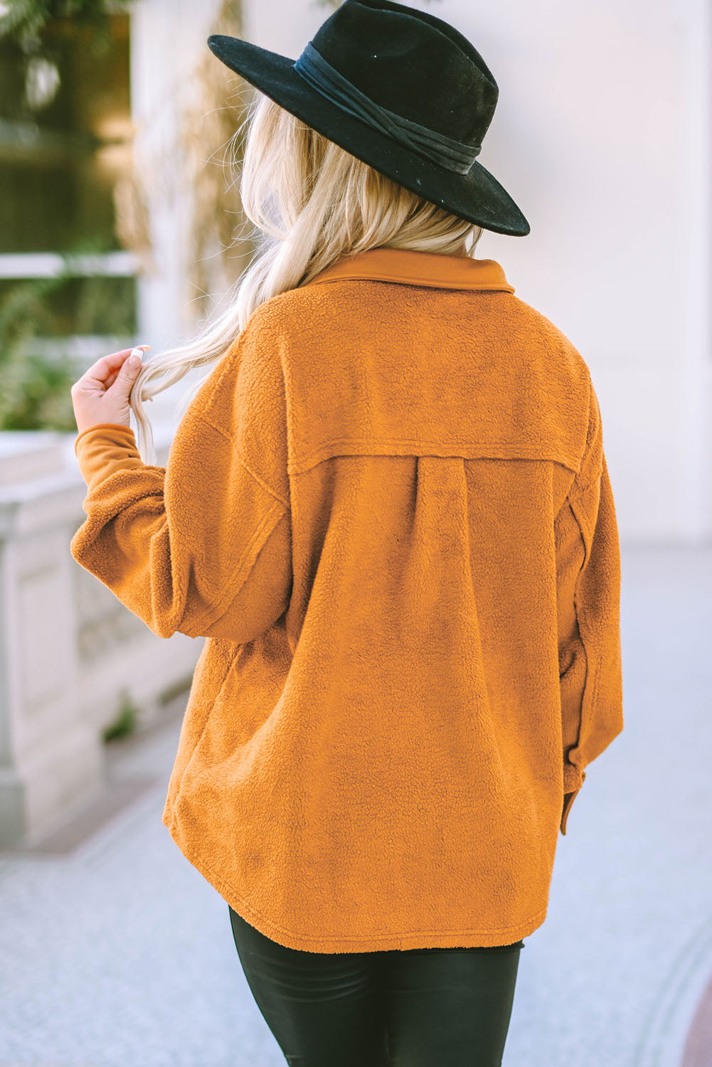 Collared Neck Button Down Jacket 