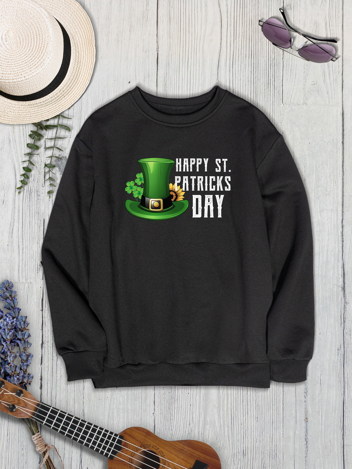 HAPPY ST. PATRICKS DAY Dropped Shoulder Sweatshirt 