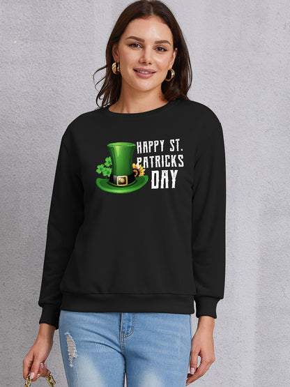 HAPPY ST. PATRICKS DAY Dropped Shoulder Sweatshirt 