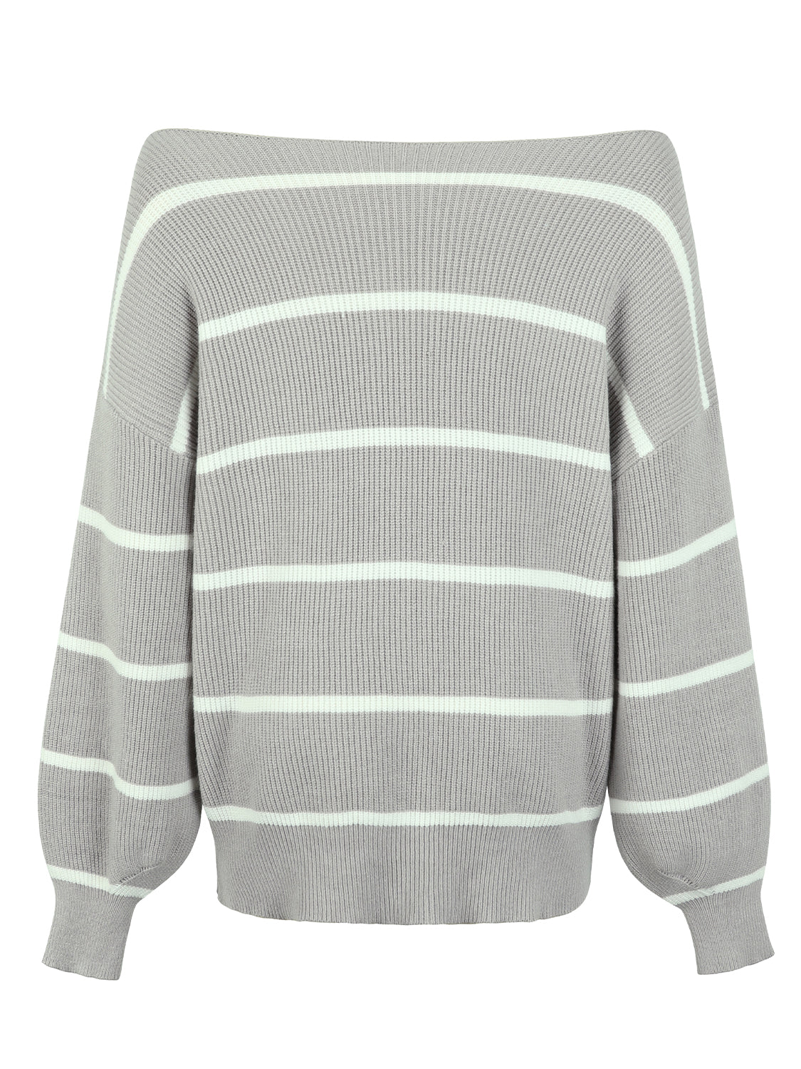 Striped Dropped Shoulder Pullover Sweater 