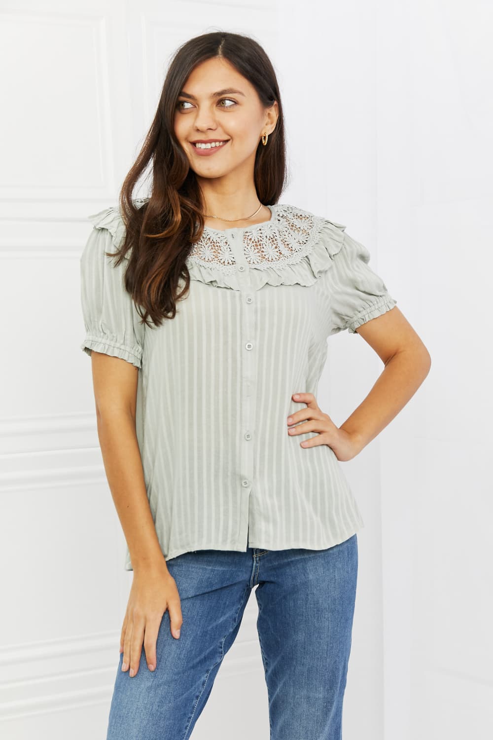 HEYSON Sweet Talk Full Size Short Sleeve Top 