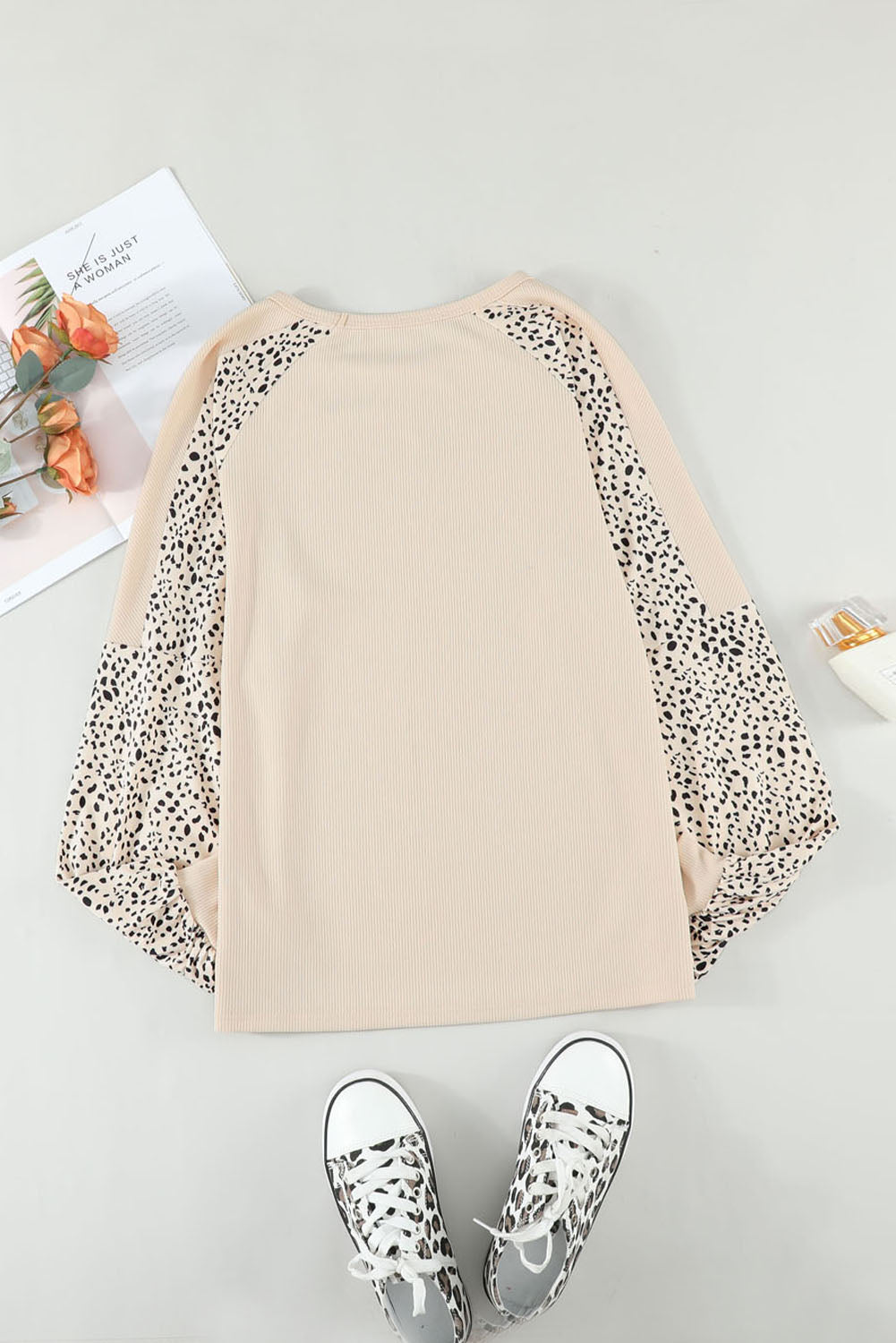 Leopard Raglan Sleeve Top 