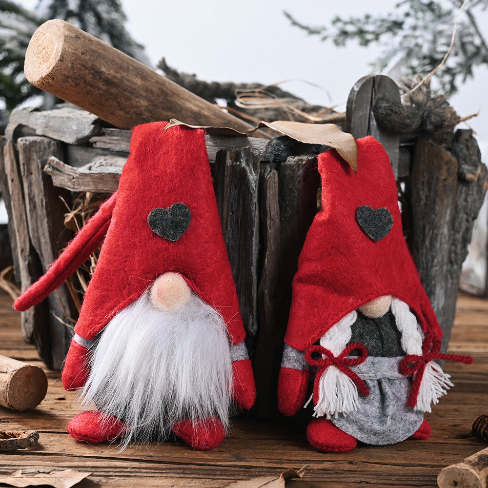 2-Piece Heart Pointed Hat Faceless Gnomes 