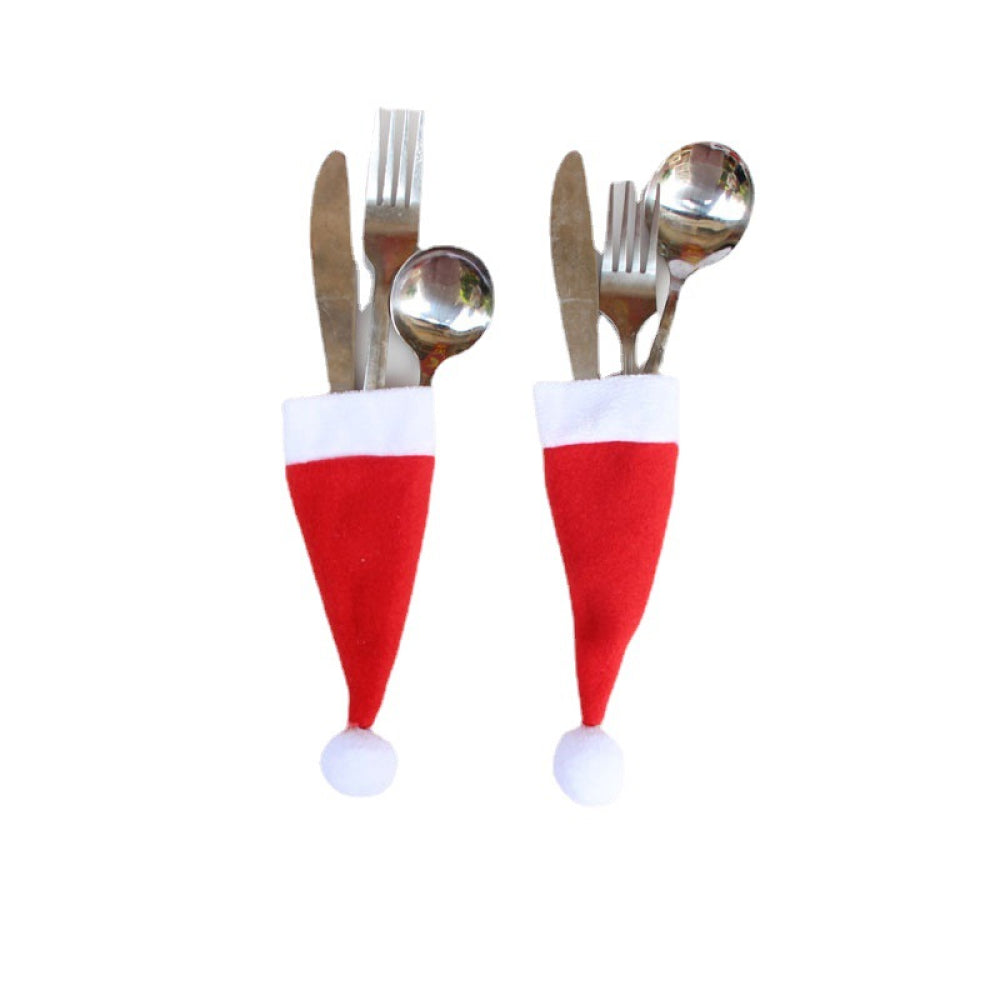 20-Piece Christmas Hat Cutlery Holders 