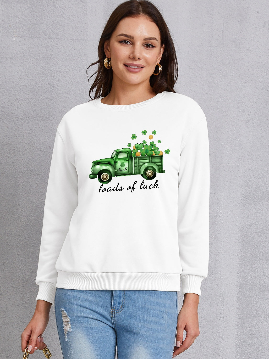 LOADS OF LUCK Round Neck Sweatshirt 