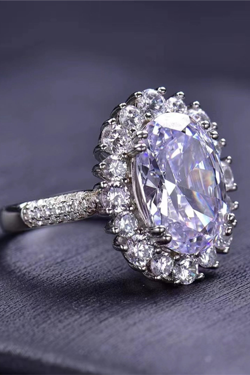 8 Carat Oval Moissanite Ring 