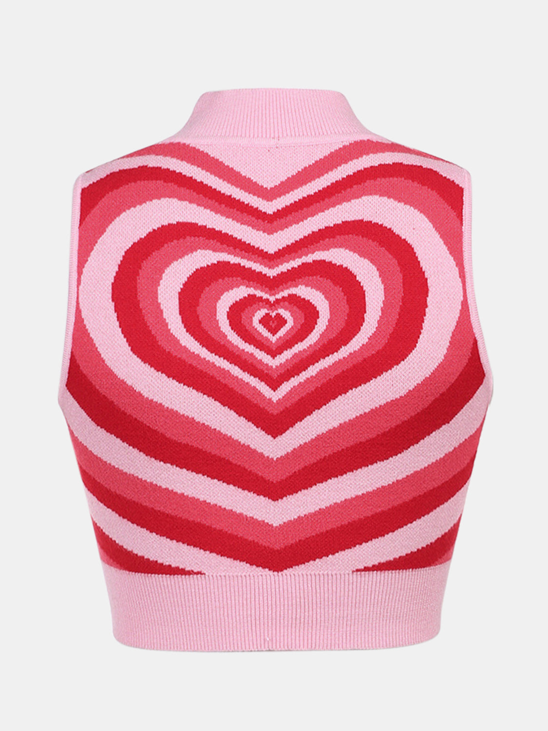 Heart Mock Neck Sweater Vest 