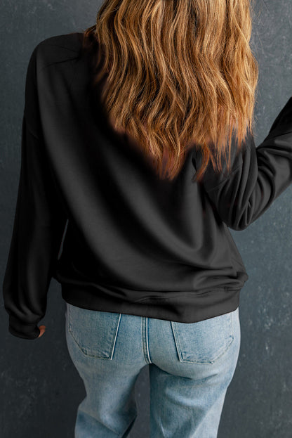 Round Neck Dropped Shoulder Sweatshirt 