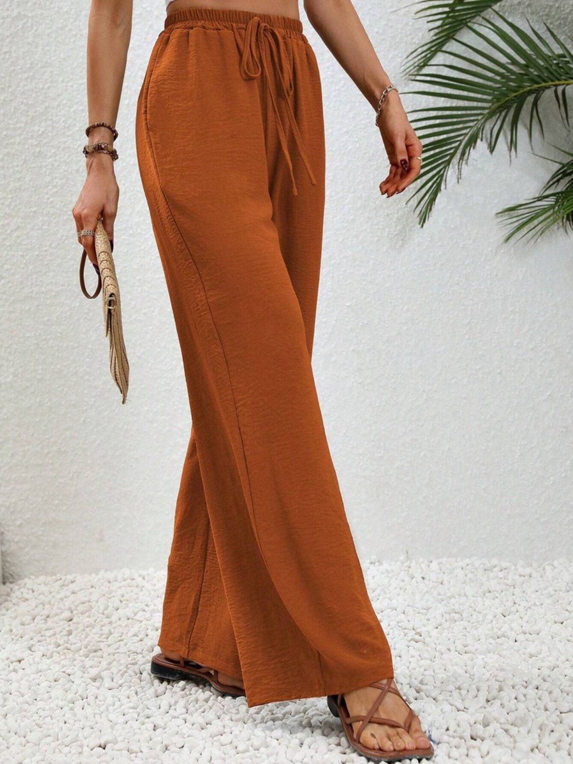 Wide Leg Drawstring Pants 