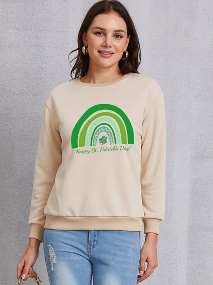 HAPPY ST. PATRICK'S DAY Round Neck Sweatshirt 