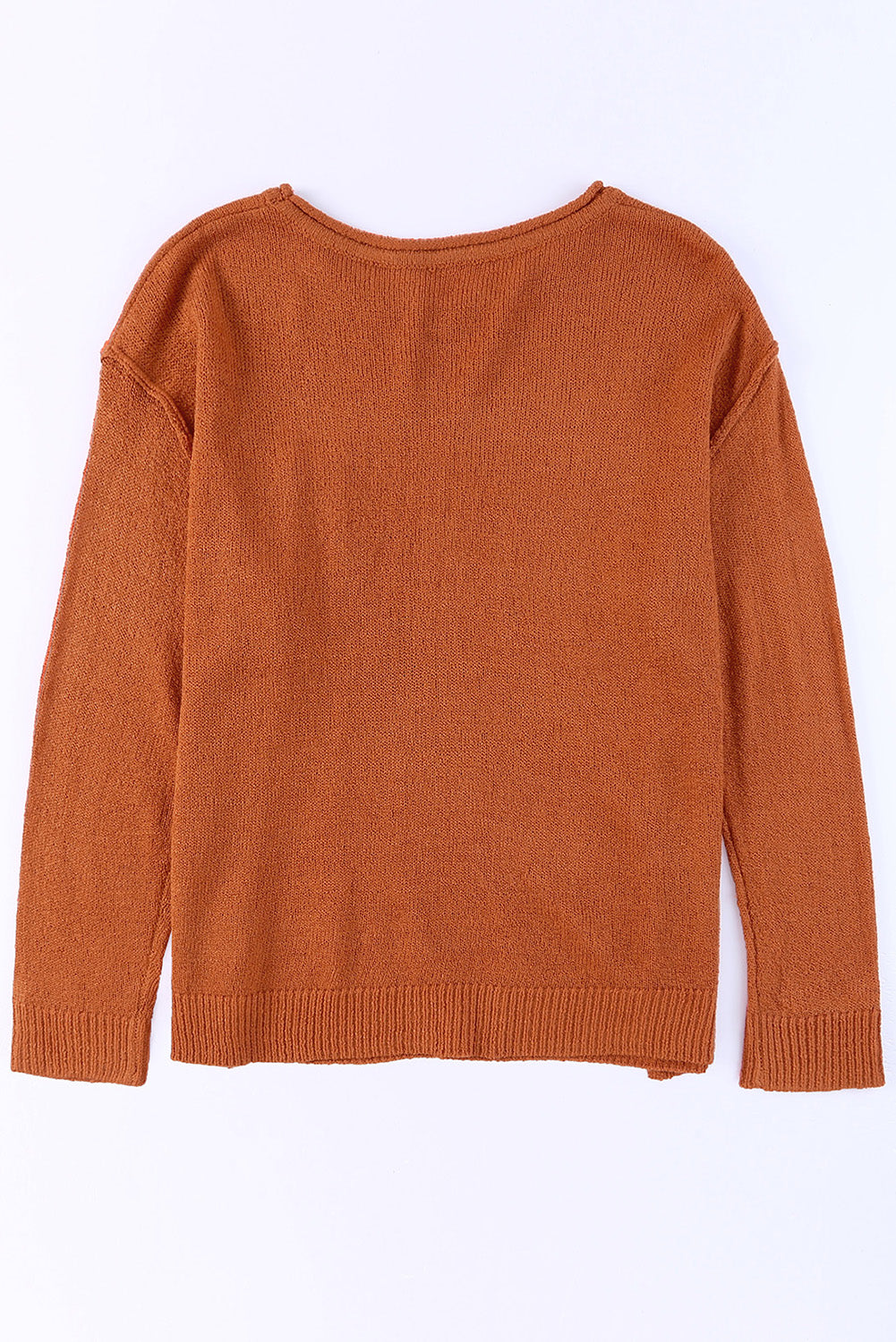 Exposed Seam Round Neck Knit Top 